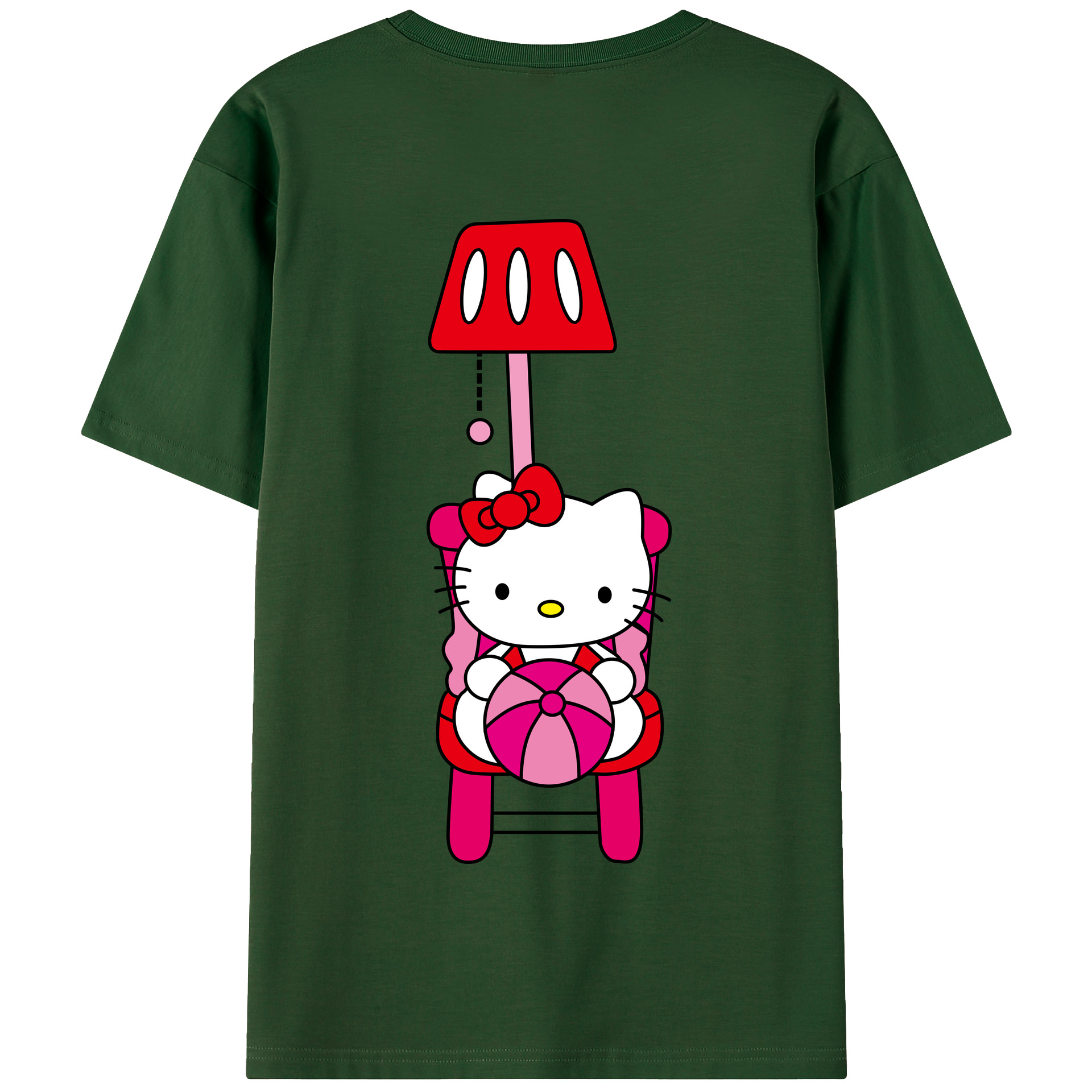 （画像用） Hello Kitty ハローキティ 綿100％半袖Tシャツ（背面プリント）